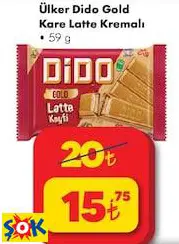 ÜLKER DİDO GOLD KARE LATTE KREMALI ÇİKOLATA 59 G ÜLKER DİDO GOLD KARE LATTE KREMALI ÇİKOLATA 59 G